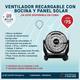 Ventilador recargable con bocina y panel solar 
