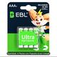 4 Pilas AAA Recargables EBL 1100mah Ultra alta capacidad