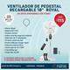 Ventilador con pedestal recargable 18 Marca Royal 